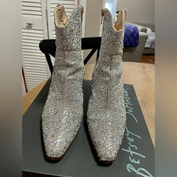 Betsy Johnson Rhinestone Boots - Picture 3 of 4